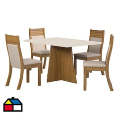 EXIT - Juego de Comedor Diseño Beige 4 Sillas