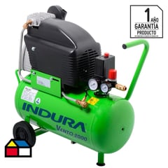 INDURA - Compresor de Aire Portátil 2 HP 24 Litros Vento 2000