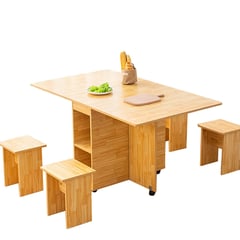 PERFECT SEAT - Comedor Tabur 4 Sillas Mesa Rectangular 80x75x140 cm Miel