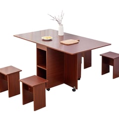 PERFECT SEAT - Comedor Tabur 4 Sillas Mesa Rectangular 80x75x140 cm Caoba