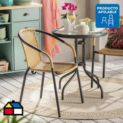 JUST HOME COLLECTION - Silla de terraza negra/natural