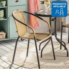 JUST HOME COLLECTION - Silla de terraza negra/natural