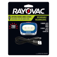 RAYOVAC - Linterna Manos Libres Recargable 200 lumenes