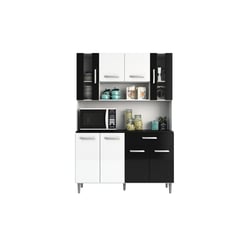 HOME MOBILI - Kit cocina Galari 8 Ptas 1C Bco-Negro