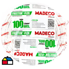 MADECO - Cable libre de halógenos (H07Z1K) 1,5 mm2 100 m blanco