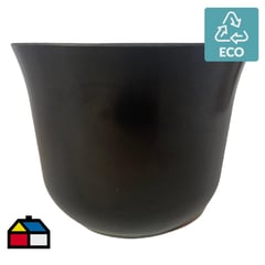 DECOGREEN - Macetero biodegradable curvo negro 13X17X17 cm