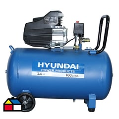 HYUNDAI - Compresor de Aire Portátil 2 HP 100 Litros 82HYXY100D