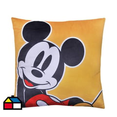 DISNEY - Cojín velour estampado 40x40 cm Mickey yellow