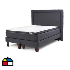 DRIMKIP - Cama Europea Hybrida Queen BD 160x200 cm + Respaldo