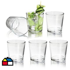 LIBBEY - Set 6 vasos cortos de vidrio 386 ml