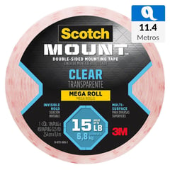 SCOTCH - Cinta Doble Faz Scotch-Mount transparente 25.4 mm x 11.4 m