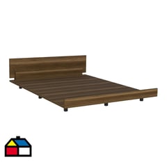 TUHOME - Cama Kaia 2 plazas caramelo wengue