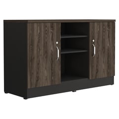 TUHOME - Gabinete Office 3 Nivel(es) 120x75.7x45.5 cm Negro/Coñac