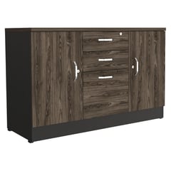 TUHOME - Gabinete 2 Nivel(es) 120x75x45 cm Negro/Coñac