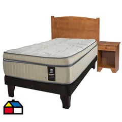 FLEX - Cama Europea Máxmo Cobre 1.5 plaza (105x200) + Set Muebles Arezzo