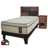 FLEX - Cama Europea Máxmo Cobre 1.5 plaza (105x200)+ Set Muebles Colonia