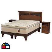 FLEX - Cama Europea Máximo Cobre King (180x200 + Set Mueble Castell