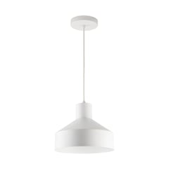 BLUMENAU - Lámpara colgante Niza mate aluminio 230mm interior blanco 1 luz E27