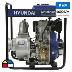 HYUNDAI - Motobomba diesel 4"x4" partida eléctrica agua limpia