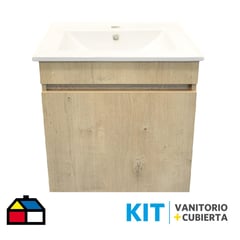STRETTO - Kit Mueble Moyen 50x46 + Cubierta color nogal