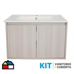 STRETTO - Kit Mueble Amélie 60x46 + Cubierta. Color Albayalde