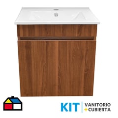 STRETTO - Kit Mueble Moyen 50x46 + Cubierta color roble