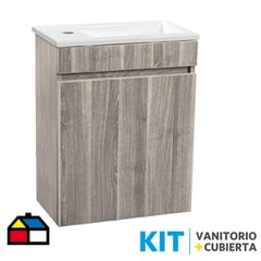 STRETTO - Kit Mueble Petit 46x26 + Cubierta. Color Lenga