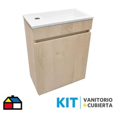 STRETTO - Kit Mueble Petit 46x26 + Cubierta color nogal