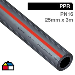 VINILIT - Tubo PP-Rct Gris 25 mm x 3 m PN16