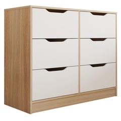 CIC - Cómoda 6 Cajón(es) 6 cajones 100x85x45 cm Olmo/blanco