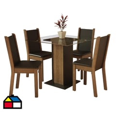 VEKKAHOME - Juego de Comedor 4 Sillas John Greco