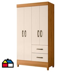 VEKKAHOME - Closet 4 puertas 2 cajones 98x47x181 cm porto