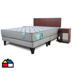 MANTAHUE - Combo Dormiflex 2 plazas 2 veladores + respaldo