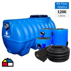 AMERPLAST - Pack Fosa Tricapa 1200 Lts con Kit Completo accesorios