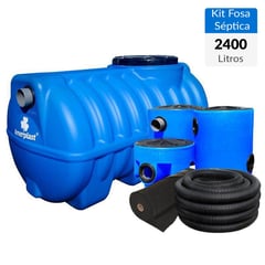 AMERPLAST - Pack Fosa Tricapa 2400 Lts con Kit Completo accesorios