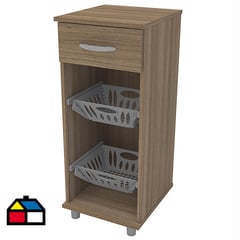 VEKKAHOME - Mueble cocina auxiliar jim 35X39X85 café