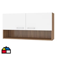 VEKKAHOME - Mueble mural aereo 105x27x54 cm blanco/café