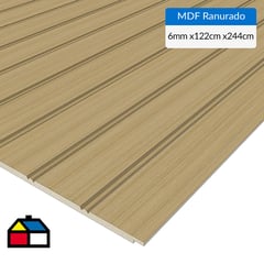 ARAUCO - MDF Ranurado Roble Americano 6 mm 1.23x2.44 m