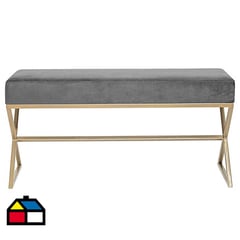 INNOVAMUEBLES - Banqueta Cairo Gold felpa Gris