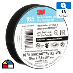 3M - Pack Cinta Aisladora Eléctrica Uso General 19 mm x 18 m Negra