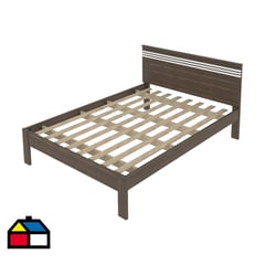 TECNOMOBILI - Cama marquesa tradicional 2 plazas nogal/blanco v.horizontal