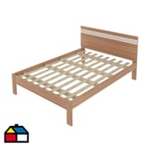 TECNOMOBILI - Cama marquesa tradicional 2 plazas almemdra/blanco v.horizontal