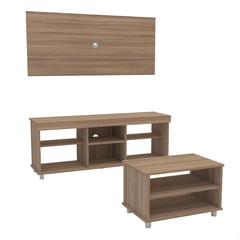 VEKKAHOME - Set liv TV 50" 136x37x53 cm café