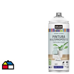 KOLOR - Pintura Esmalte Base Agua en Spray Blanco Satinado 400 ml