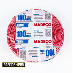 MADECO - Cable eléctrico (Thhn) 14 Awg 100 m Rojo