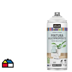 KOLOR - Pintura Esmalte Base Agua en Spray Blanco Mate 400 ml