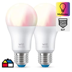 WIZ - Pack 2 ampolletas Multicolor E27 60W