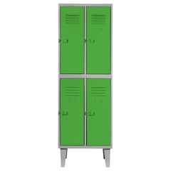 MOVILOCKERS - Locker Alta Resistencia 2 Cuerpos 4 Puerta(s) 56x170x45 cm Verde