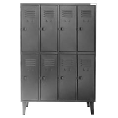 MOVILOCKERS - Locker Alta Resistencia 4 Cuerpos 8 Puerta(s) 110x170x45 cm Gris Eco