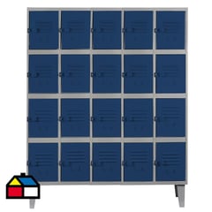 MOVILOCKERS - Lockers alta resistencia 170x137x45 cm 5 cuerpo 20 puerta azul